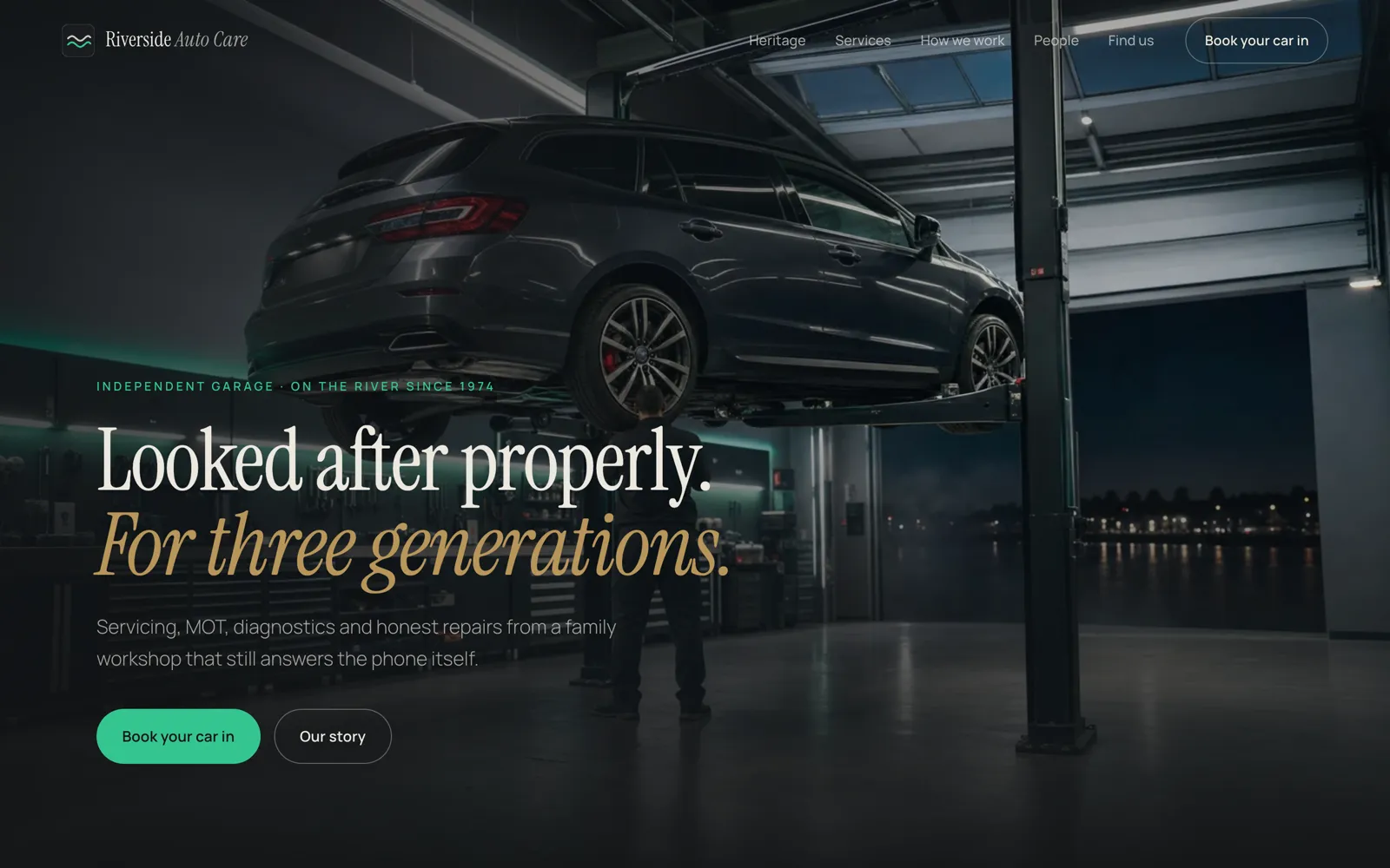 The Riverside Auto Care demonstration site.